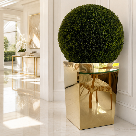 Topiario 51 cm en Cubo Dorado | Botánica Luma