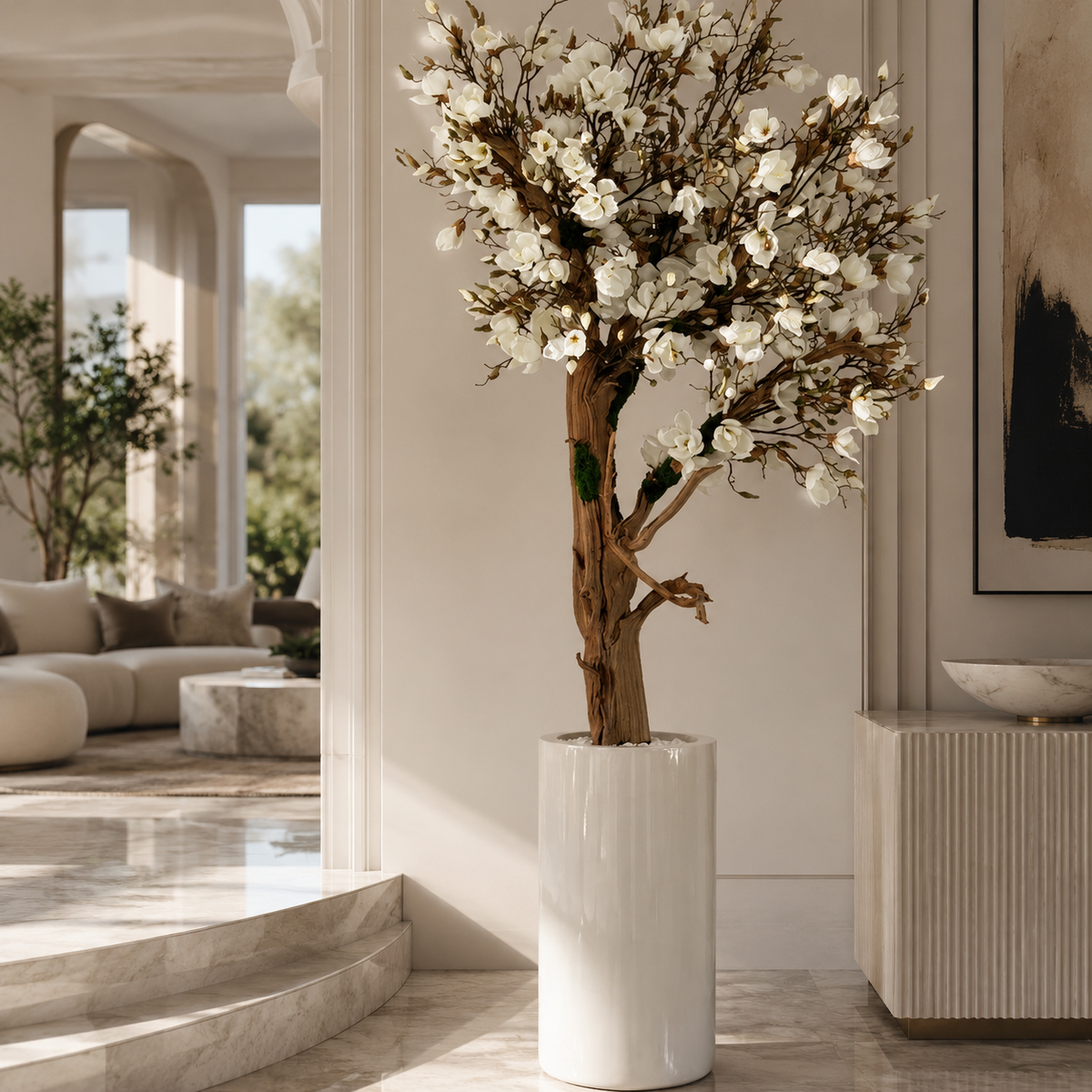 Magnolia en Macetero St. Tropez Beige Lacado