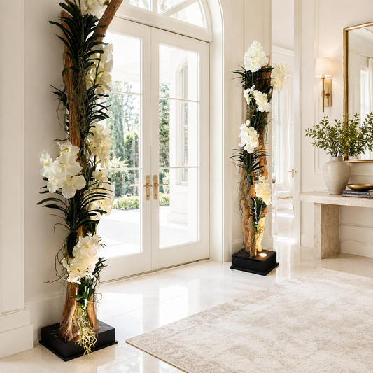 Lámpara Liana con Orquídeas Vanda Blancas | Botánica Luma